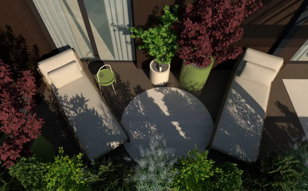 Projekt tarasu z pergolą